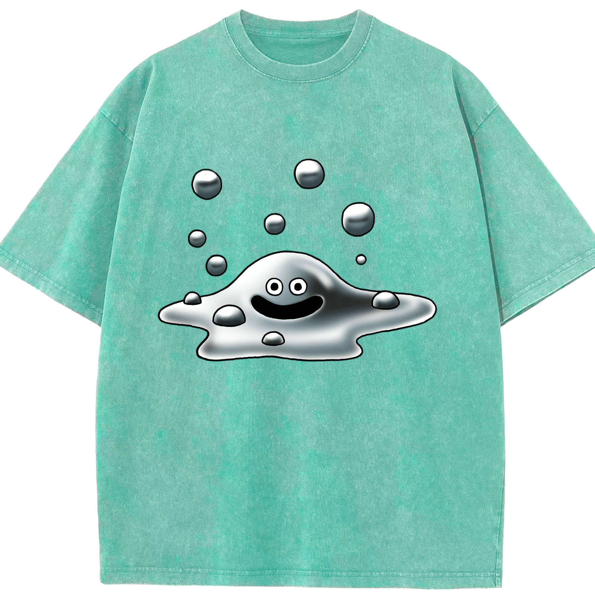 （画像用） ドラゴンクエスト Doragon Kuesuto Dragon Quest 綿100% ヴィンテージ風 半袖Tシャツ（フロントプリント）